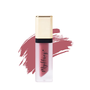 MyHues Lip Comfort Matte Liquid Lipstick Dusty Pink (Rose-Gulla) - 5ml, Non-Drying Matte Finish | Transferproof Lipstick